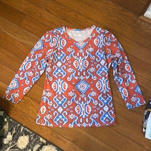 Stylish Coral and Blue Women’s Shirt